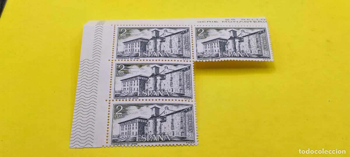 Sellos: Espa&ntilde;a 1974. Edifil 2229. Monasterio de Leyre. Vista exterior. Nuevos. Bloque de 4