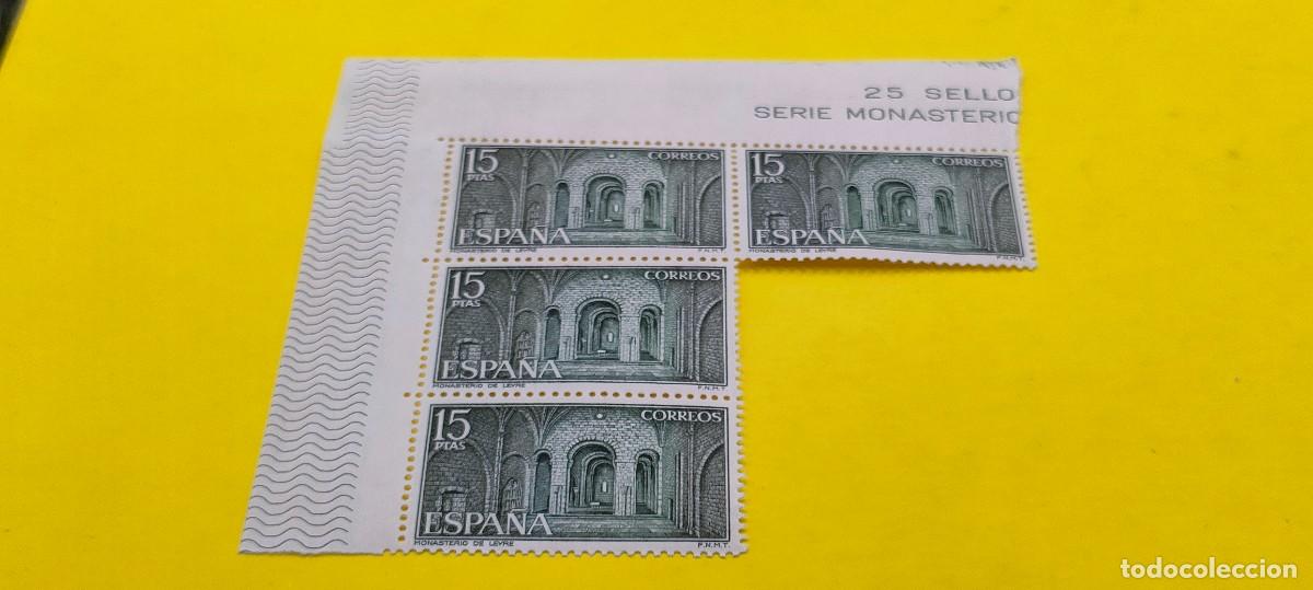 Sellos: Espa&ntilde;a 1974. Edifil 2231. Monasterio de Leyre. Cripta. Nuevos. Bloque de 4 - Foto 1