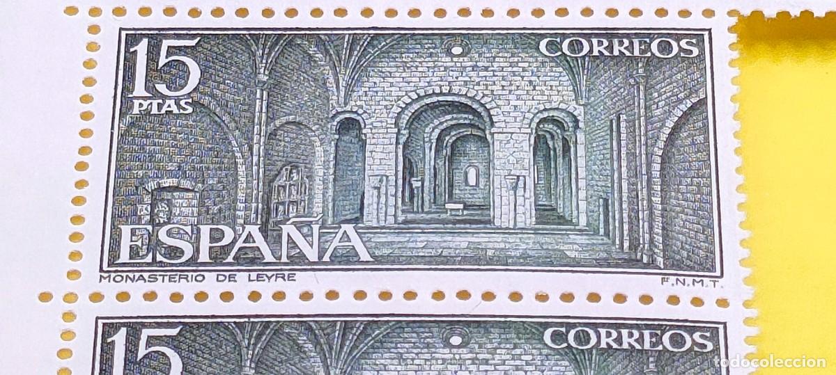 Sellos: Espa&ntilde;a 1974. Edifil 2231. Monasterio de Leyre. Cripta. Nuevos. Bloque de 4 - Foto 3
