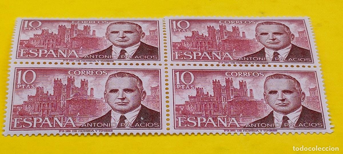 Sellos: Espa&ntilde;a 1975. Edifil 2242. Personajes espa&ntilde;oles. Antonio Palacios. Nuevos. Bloque de 4