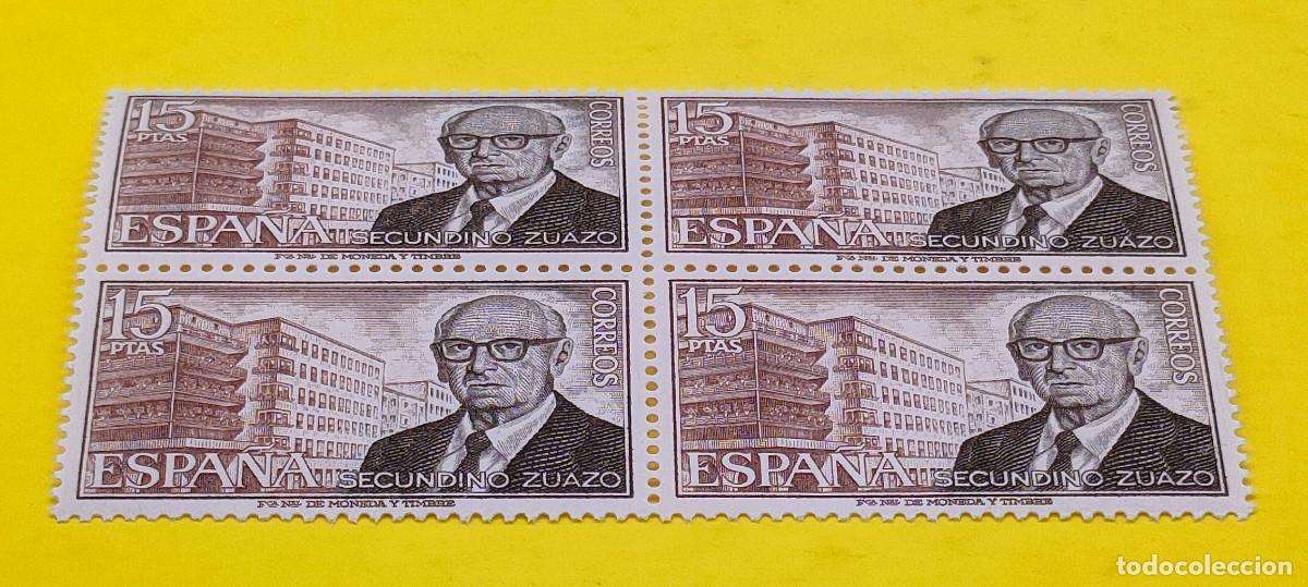 Sellos: Espa&ntilde;a 1975. Edifil 2243. Personajes espa&ntilde;oles. Secundino Zuazo. Nuevos. Bloque de 4