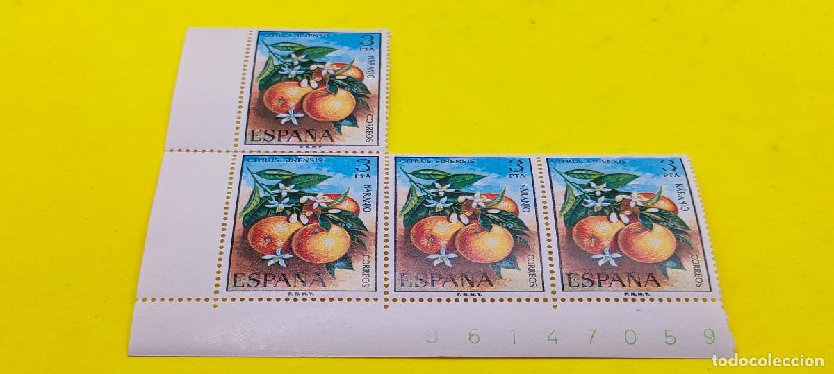 Sellos: Espa&ntilde;a 1975. Edifil 2256. Flora. Naranjo. Nuevos. Bloque de 4