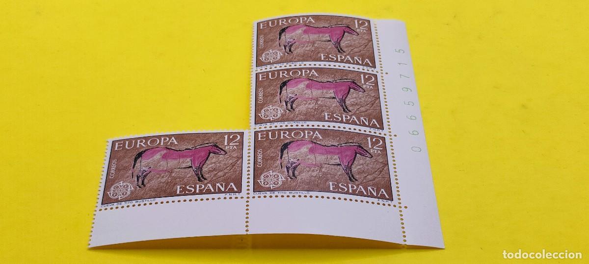 Sellos: Espa&ntilde;a 1975. Edifil 2260. Europa-CEPT. Cueva de Tito Bustillo, Ribadesella. Nuevos. Bloque de 4