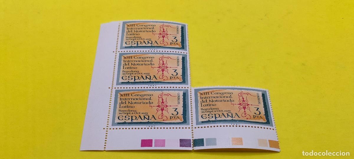 Sellos: Espa&ntilde;a 1975. Edifil 2283. XIII Congreso Internacional del Notariado Latino. Nuevos. Bloque de 4