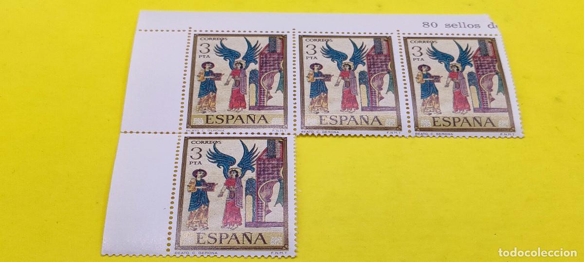 Sellos: Espa&ntilde;a 1975. Edifil 2286. C&oacute;dices. Catedral de Gerona. Nuevos. Bloque de 4