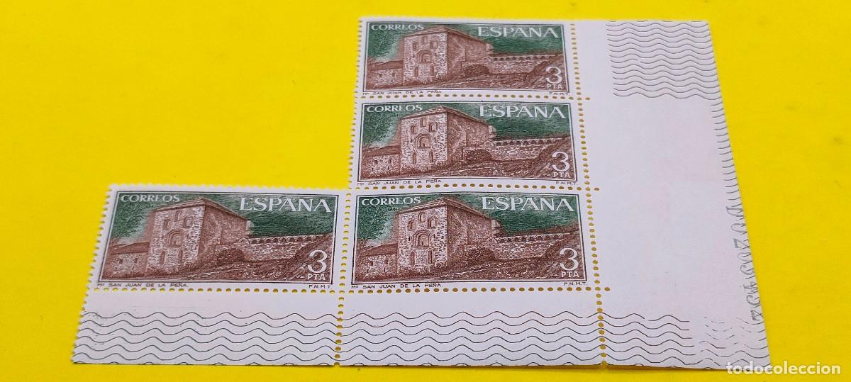 Sellos: Espa&ntilde;a 1975. Edifil 2297. Monasterio San Juan de la Pe&ntilde;a. Vista general. Nuevos. Bloque de 4
