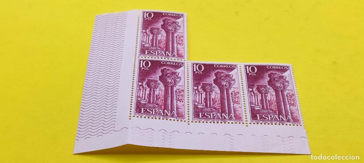 Sellos: Espa&ntilde;a 1975. Edifil 2299. Monasterio San Juan de la Pe&ntilde;a. Capiteles. Nuevos. Bloque de 4