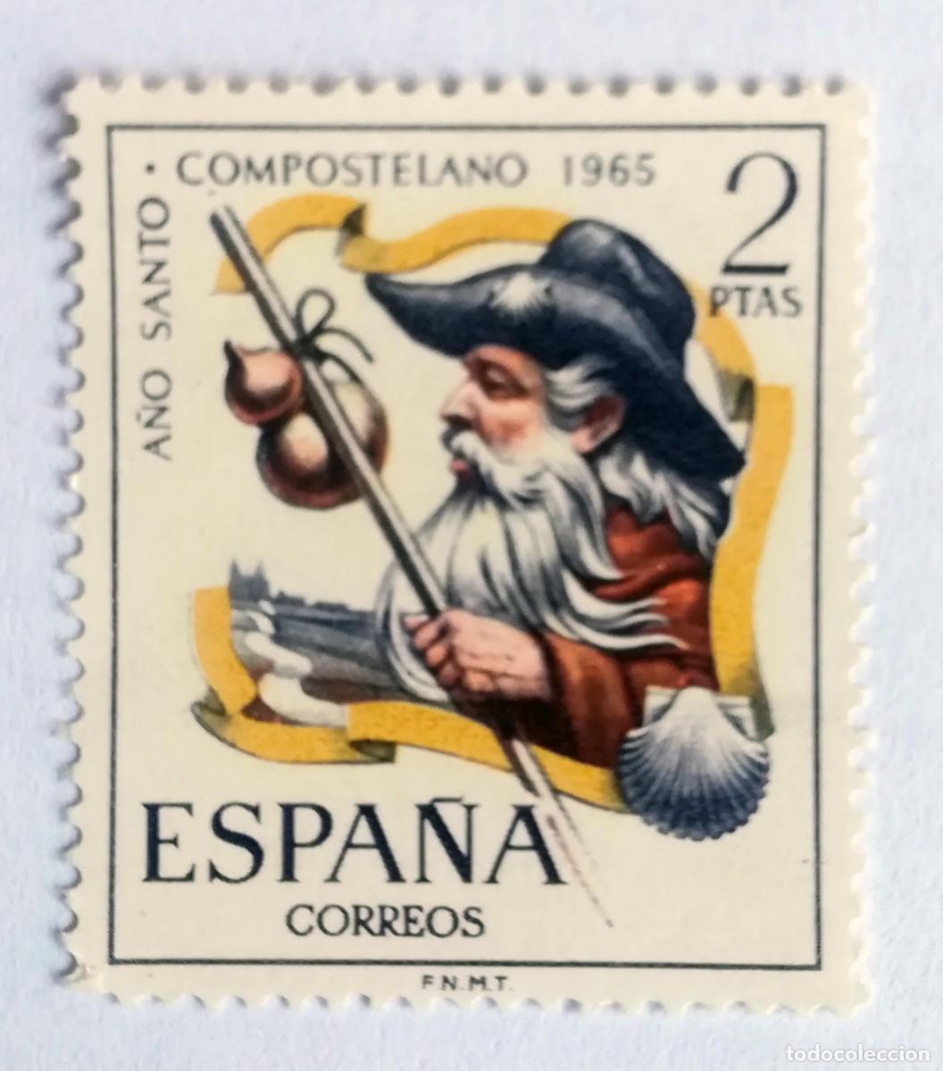 Sellos: Edifil 1673. A&ntilde;o Santo Compostelano. Sello 2 ptas. 1965. Nuevo.