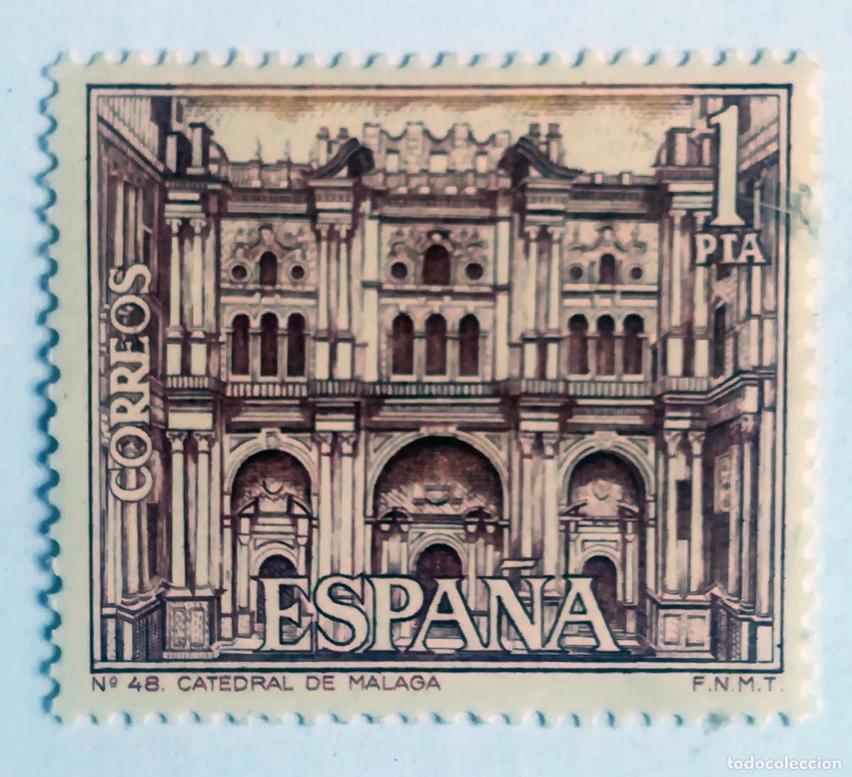 Sellos: Espa&ntilde;a 1970. Edifil 1983. Serie tur&iacute;stica N&ordm; 48. Catedral de M&aacute;laga.