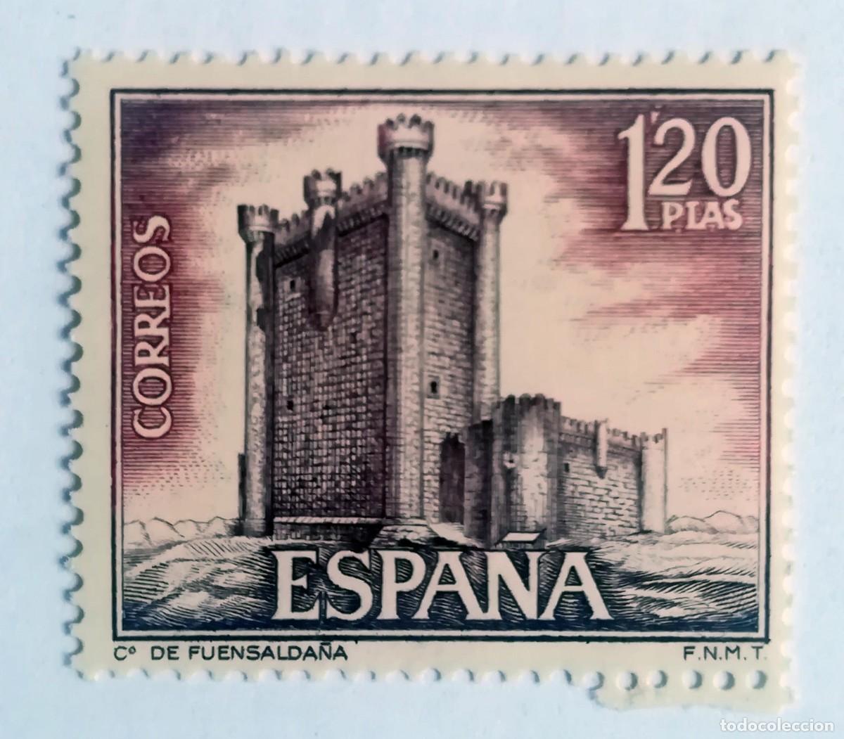 Sellos: Castillo de Fuensalda&ntilde;a. Valladolid. 1968. Edifil 1881.
