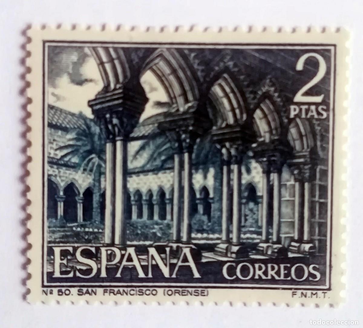 Sellos: Turismo N&ordm; 50. Claustro de San Francisco, Orense. Edifil N&ordm; 1985. A&ntilde;o 1970.
