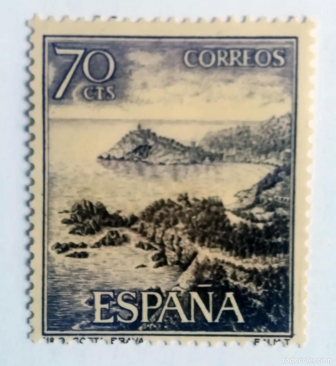 Sellos: Serie tur&iacute;stica N&ordm; 9. Costa Brava. Edifil 1544, sello de 70 c&eacute;ntimos.