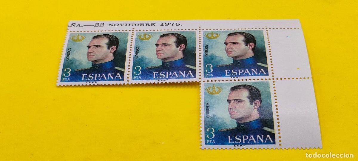 Sellos: Espa&ntilde;a 1975. Edifil 2302. Don Juan Carlos I. Rey de Espa&ntilde;a. Nuevos. Bloque de 4