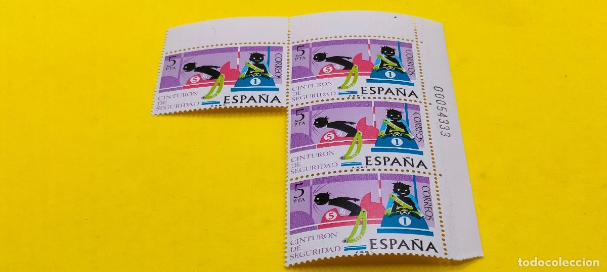Sellos: Espa&ntilde;a 1976. Edifil 2314. Seguridad Vial. Cintur&oacute;n de seguridad. Nuevos. Bloque de 4