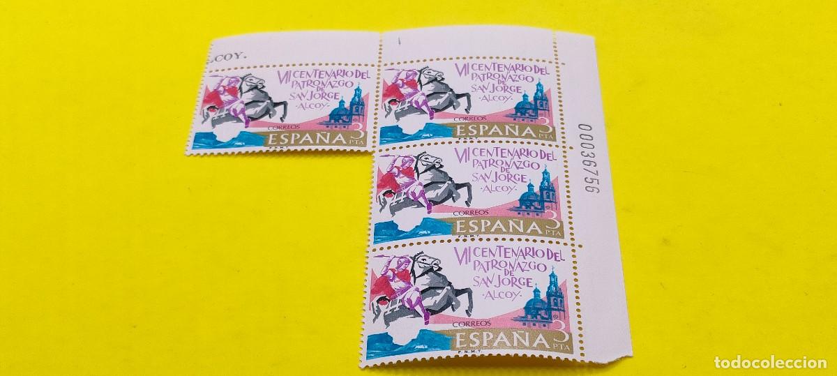 Sellos: Espa&ntilde;a 1976. Edifil 2315. VII centenario de la aparici&oacute;n de San Jorge en Alcoy. Nuevos. Bloque de 4