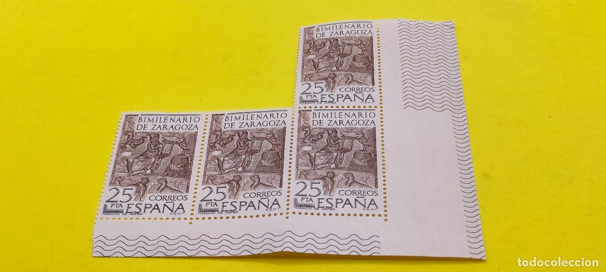 Sellos: Espa&ntilde;a 1976. Edifil 2321. Bimilenario de Zaragoza. Mosaico de Orfeo. Nuevos. Bloque de 4