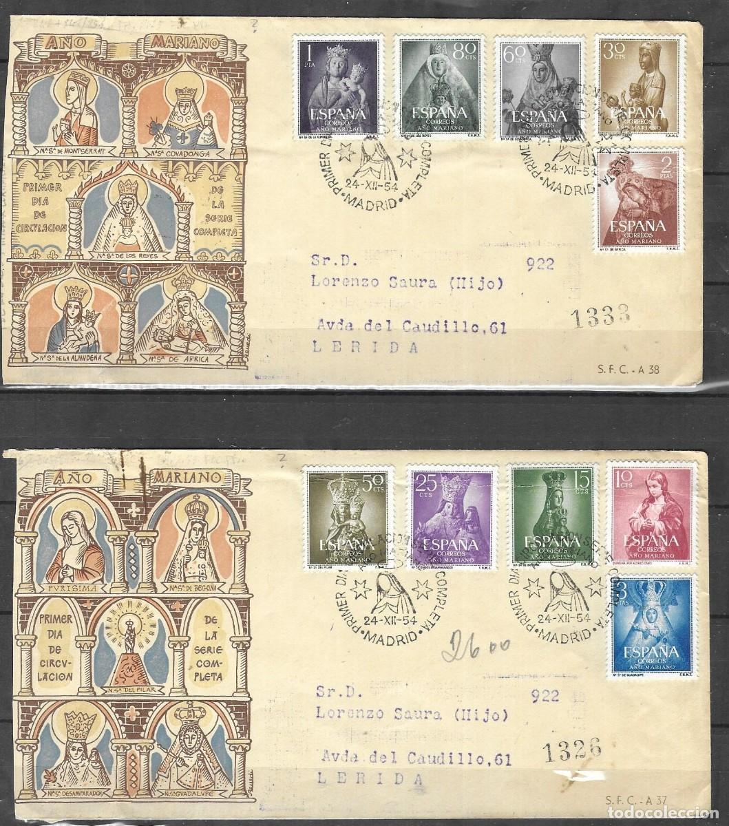 Sellos: ESPA&Ntilde;A 1954, SOBRES FDC A&Ntilde;O MARIANO, EDIFIL 1132/ 41