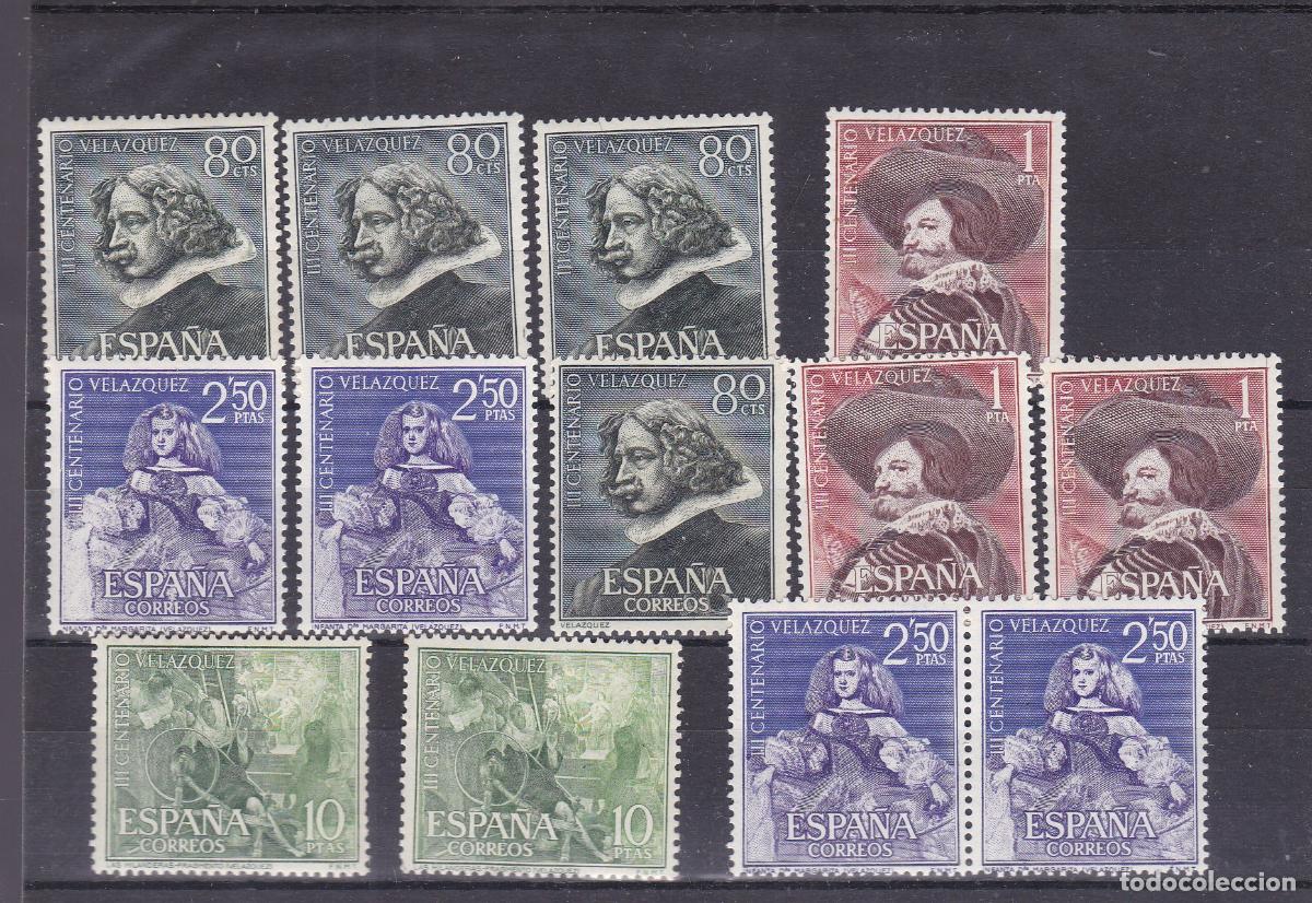 Sellos: FC-240-VELAZQUEZ Edifil 1340/43 x + 2 Series ** sin Fijasellos . PERFECTOS