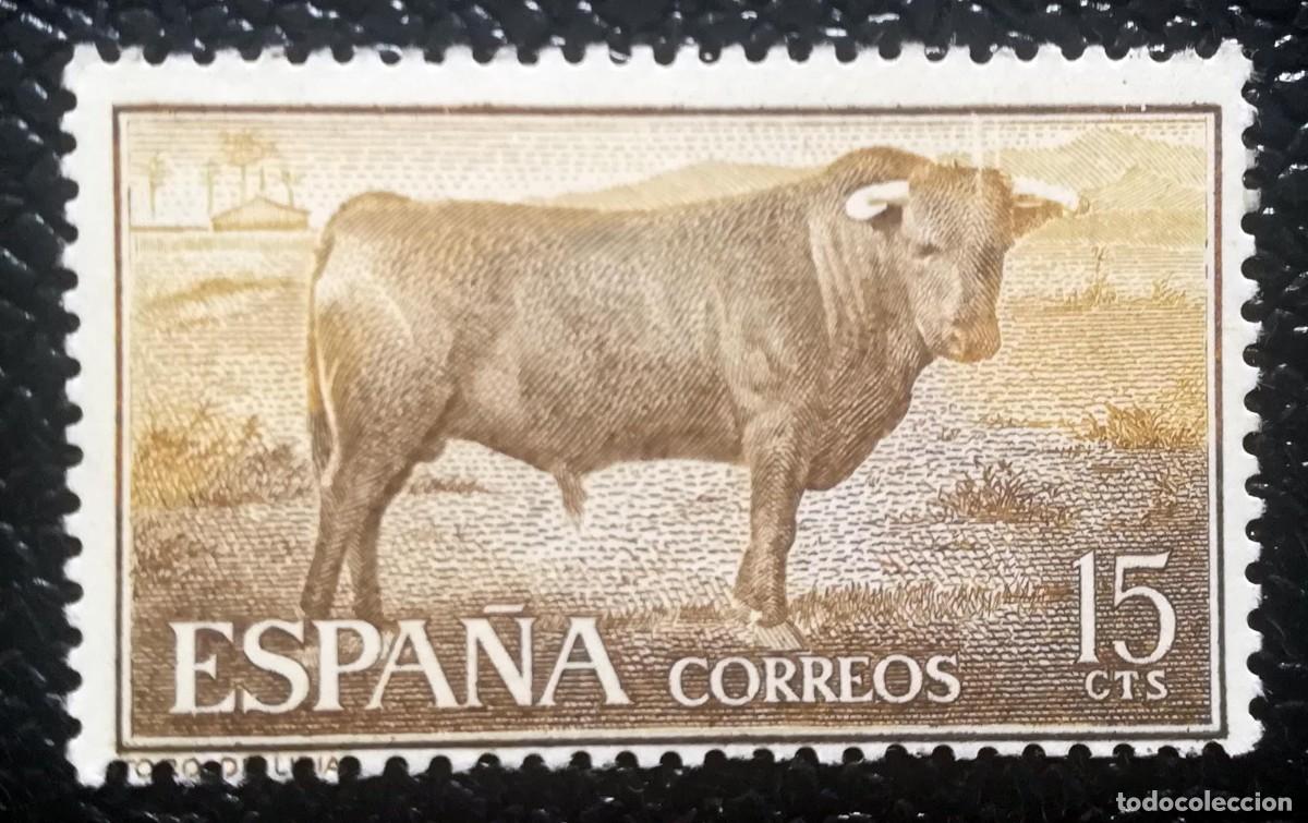Sellos: Serie Fiesta Nacional. Tauromaquia. Toro de lidia. 1960. Edifil 1254.