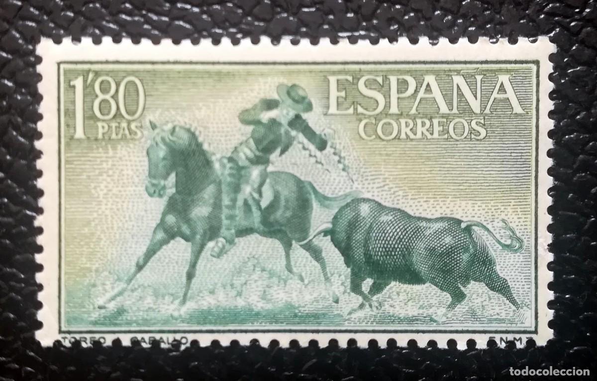 Sellos: Serie Fiesta Nacional. Tauromaquia. Toreo a caballo. 1960. Edifil 1264