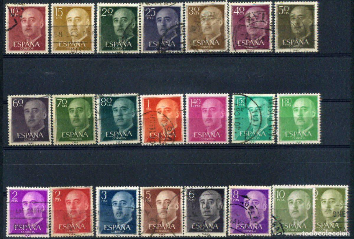 Sellos: Espa&ntilde;a - 1955-1956 - Serie b&aacute;sica Franco (usados)