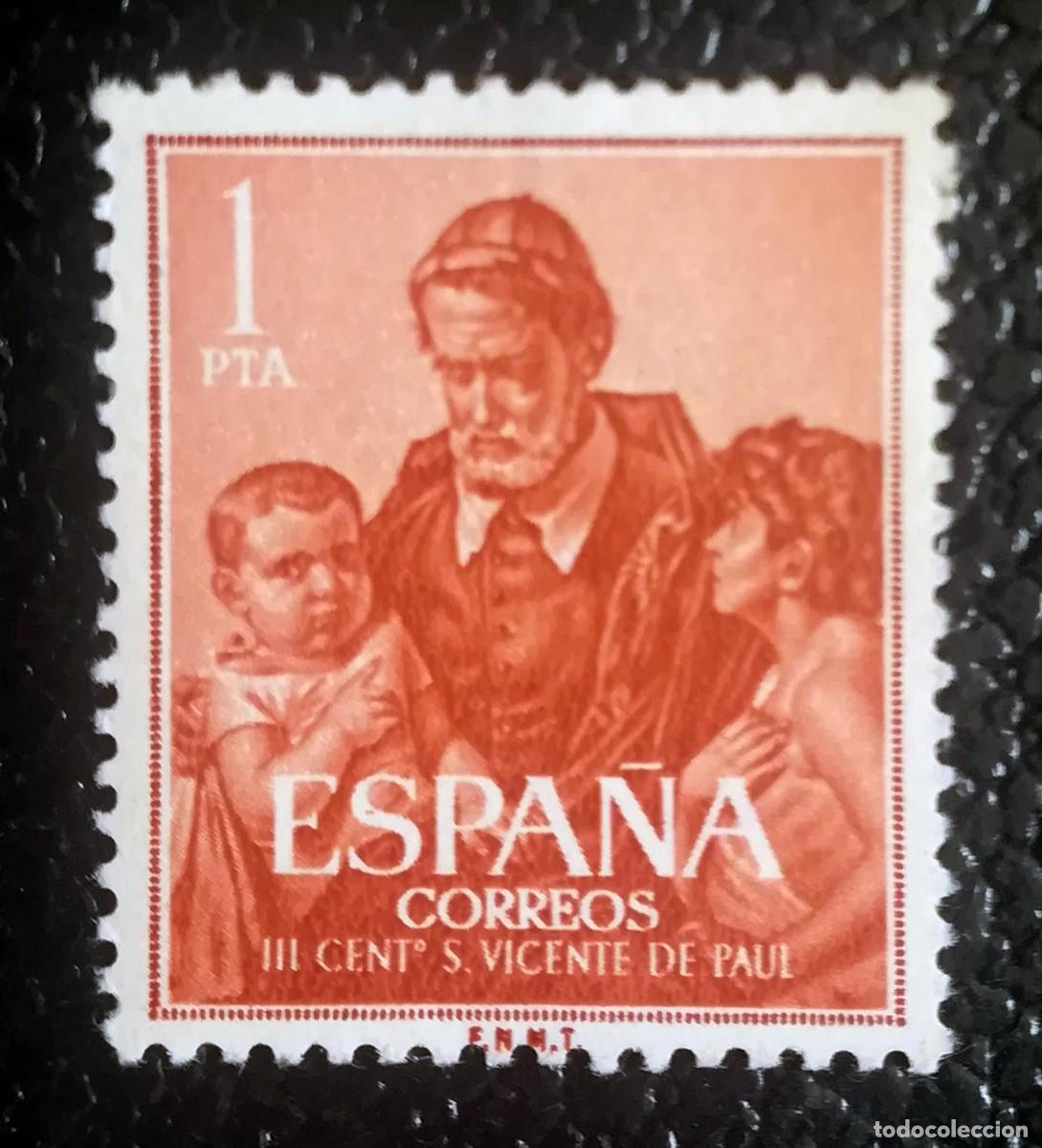 Sellos: Tercer centenario de la muerte de San Vicente de Pa&uacute;l (1660-1960) Edifil 1297