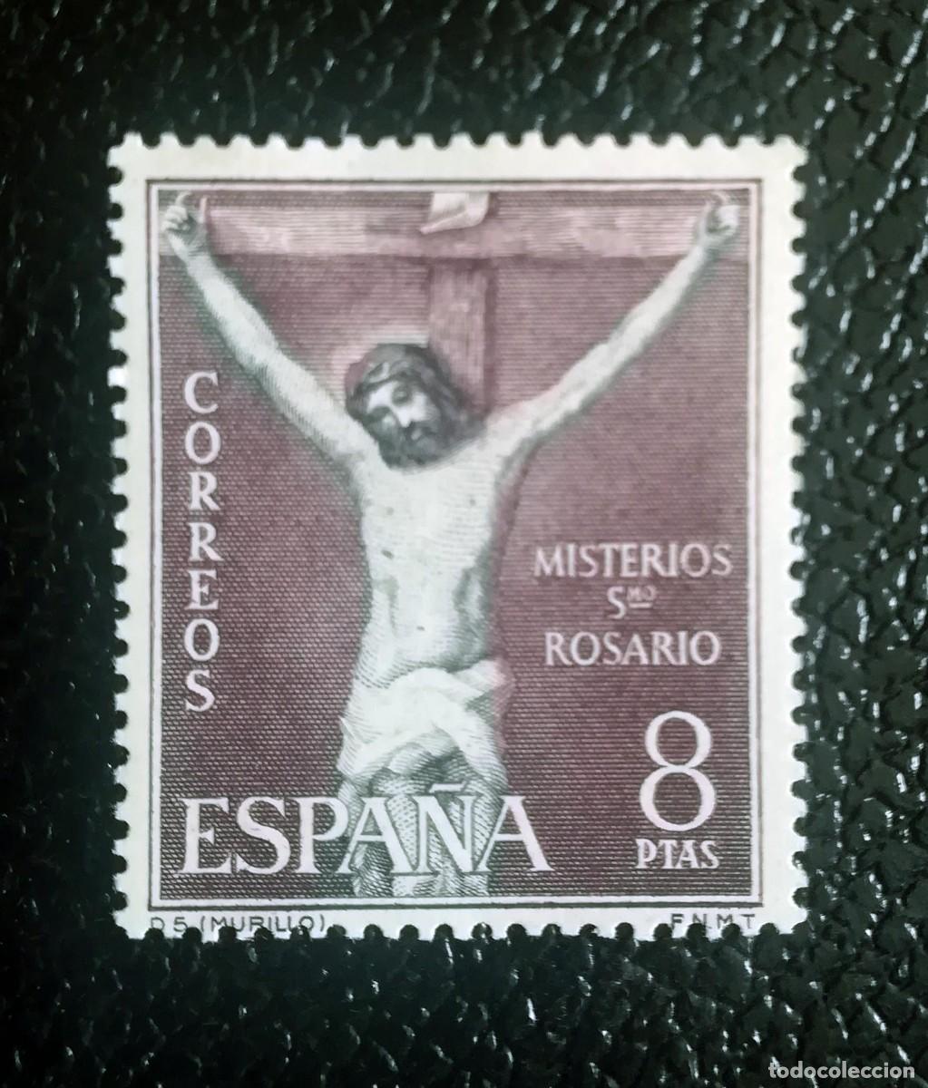 Sellos: Serie Misterios del Santo Rosario. Crucifixi&oacute;n (Murillo). Edifil 1472