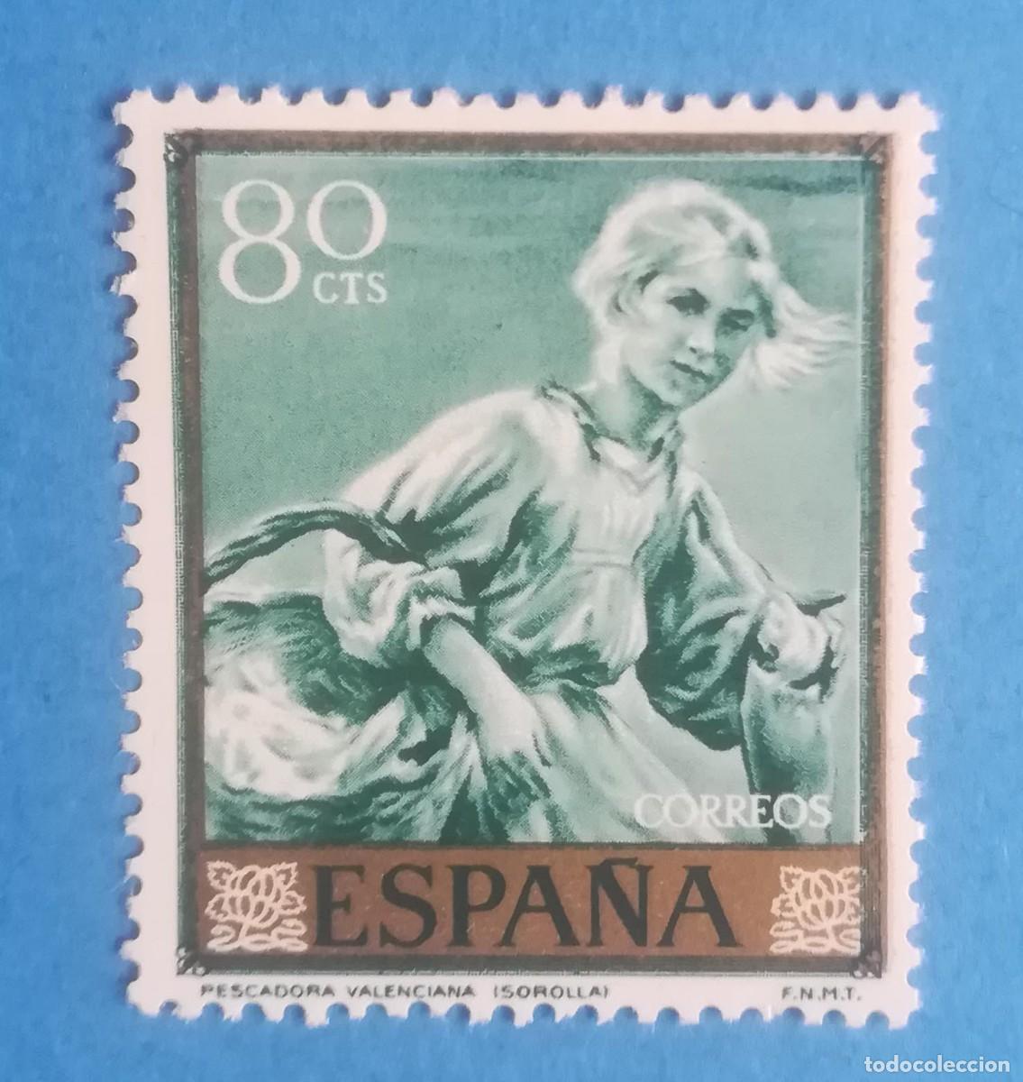 Sellos: Pescadora valenciana (Joaqu&iacute;n Sorolla). Edifil 1569
