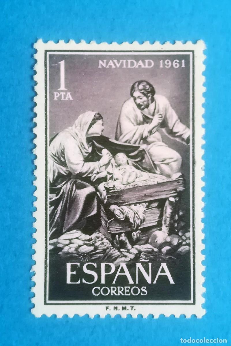 Sellos: Navidad 1961. La Sagrada Familia (Jos&eacute; Gin&eacute;s). Edifil 1400