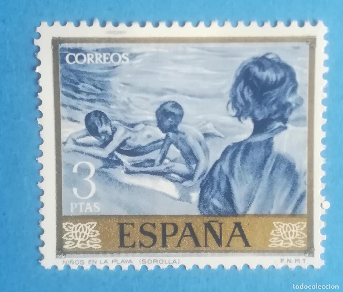 Sellos: Ni&ntilde;os en la playa (Joaqu&iacute;n Sorolla). Edifil 1573