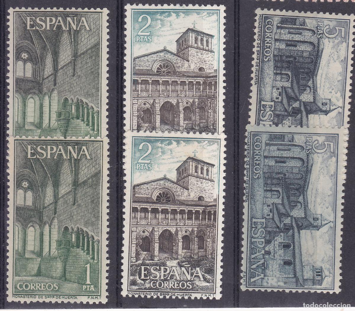 Sellos: FC-114-Monasterio St&ordf; Mar&iacute;a de Huerta x 2 Series ** Sin Fijasellos. LUJO. VARIEDADES