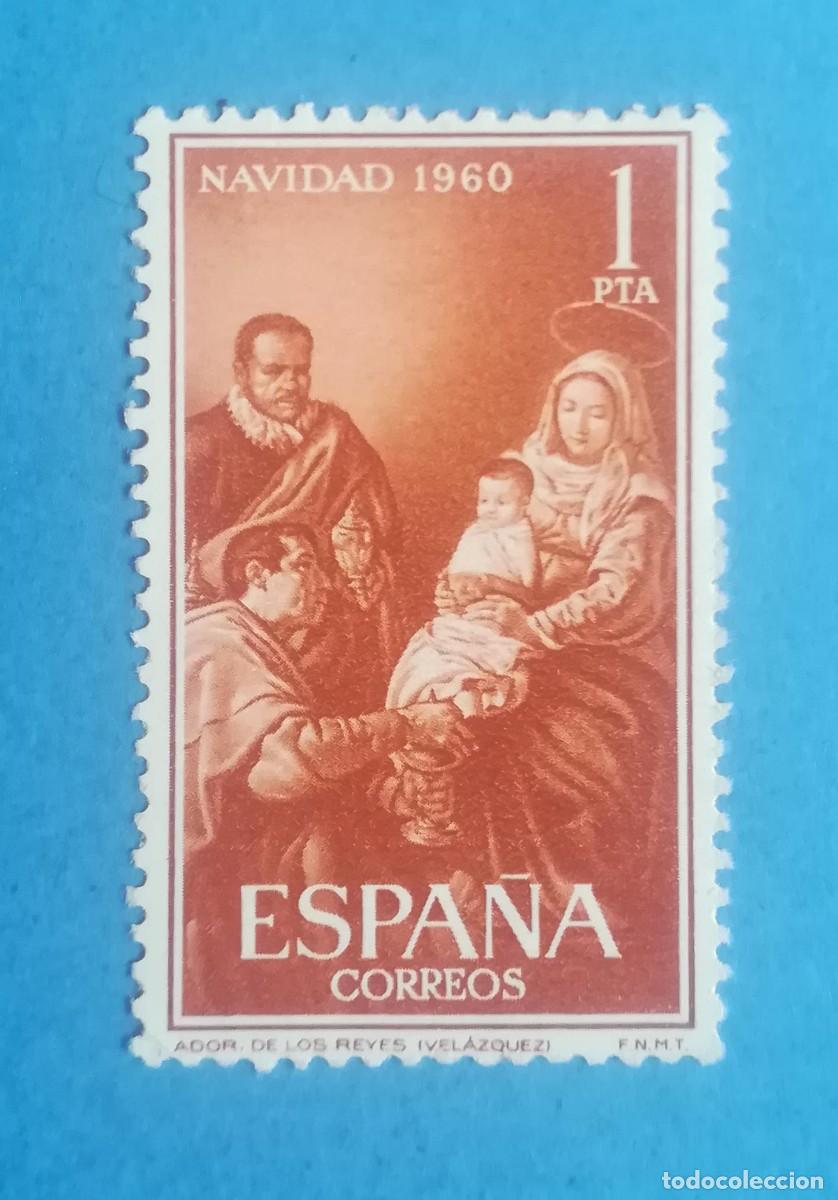 Sellos: Navidad 1960. La Adoraci&oacute;bn de los Reyes Magos. Edifil 1325. Nuevo sin fijasellos.