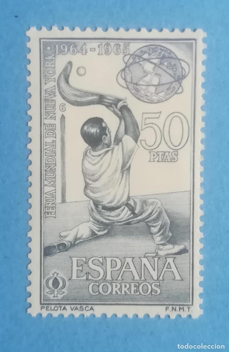 Sellos: Feria Mundial de Nueva York (1964-1965). Pelota Vasca. Edifil 1594. Nuevo sin fijasellos.