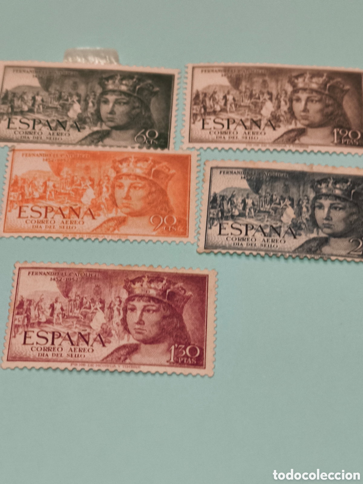 Sellos: Serie completa de Espa&ntilde;a nueva a&eacute;rea Fernando con su goma** ver imagenes