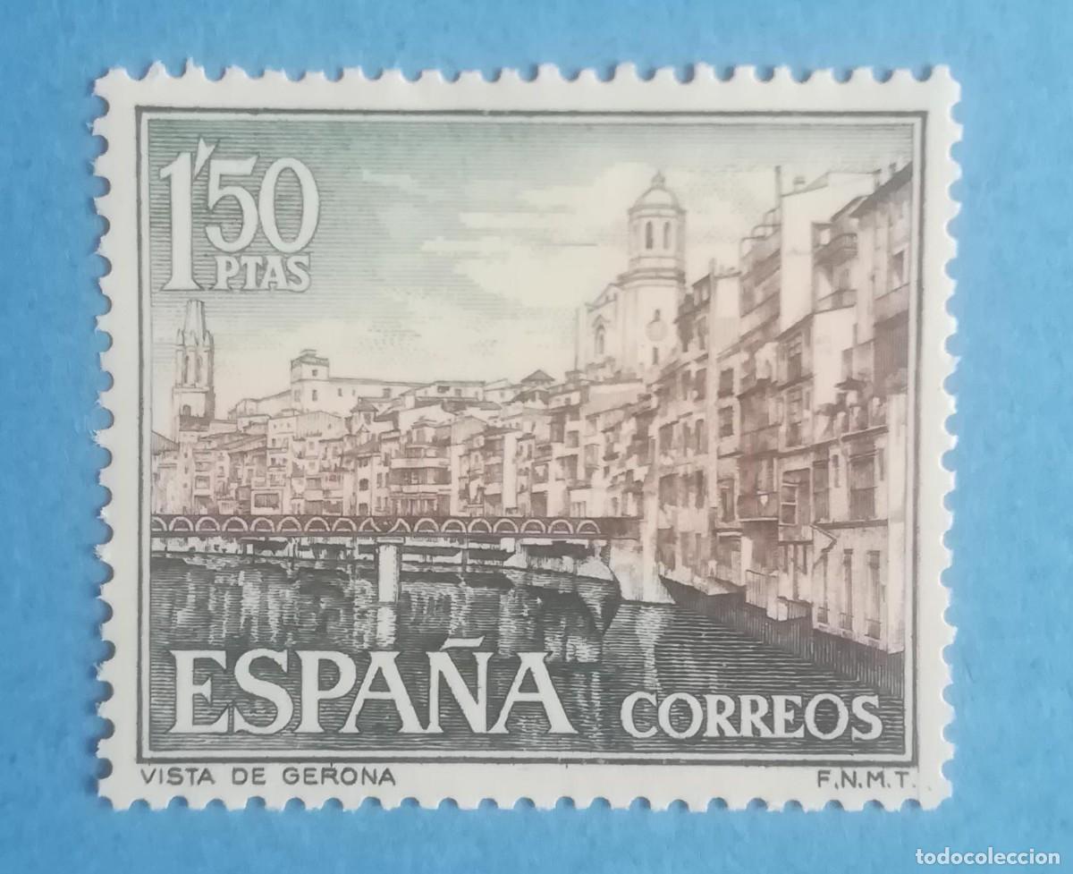 Sellos: Serie Paisajes y Monumentos. Vista de Gerona. Edifil 1550. Nuevo sin fijasellos.