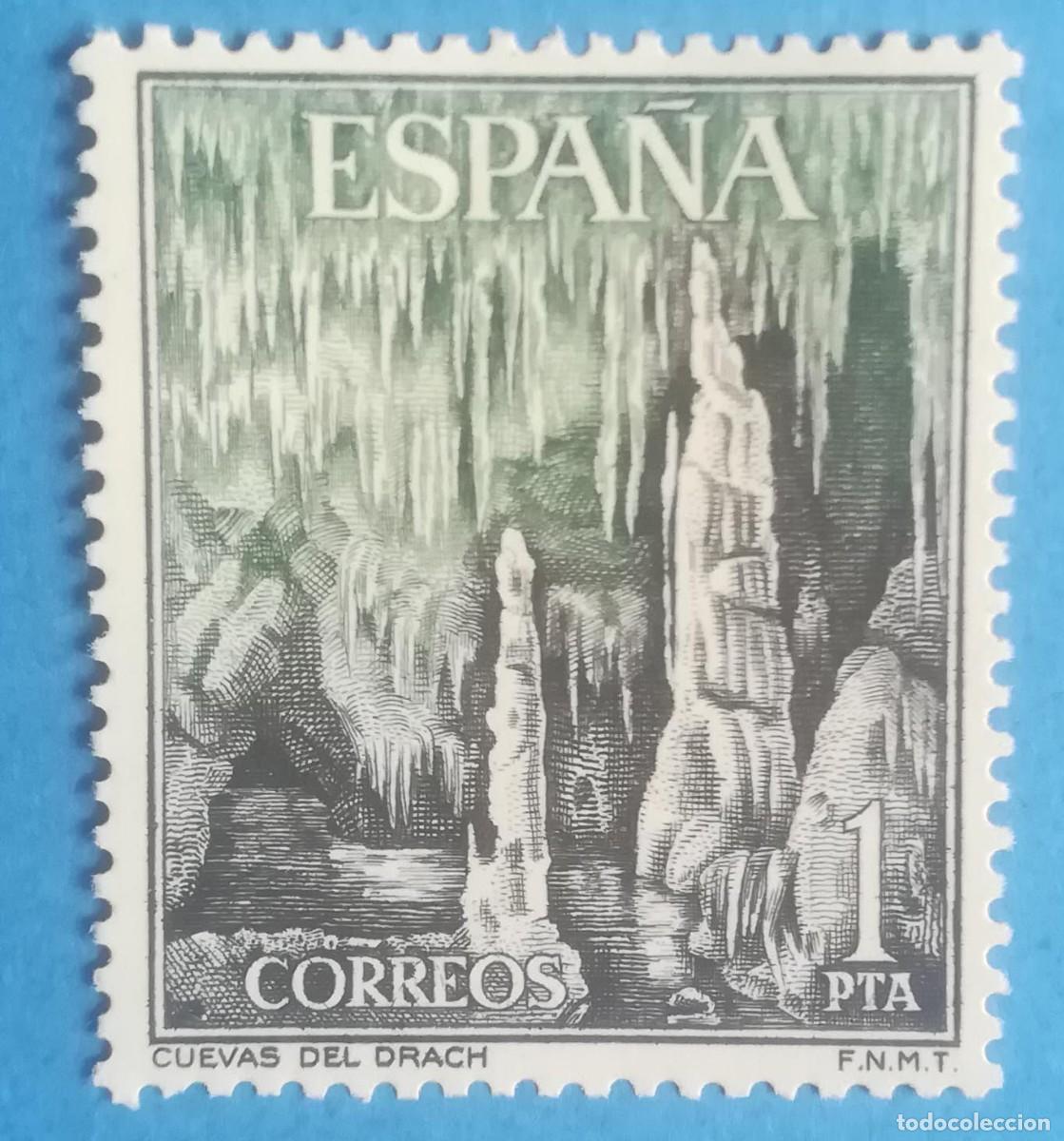 Sellos: Serie Paisajes y Monumentos. Cuevas del Drach (Mallorca). Edifil 1548. Nuevo sin fijasellos.