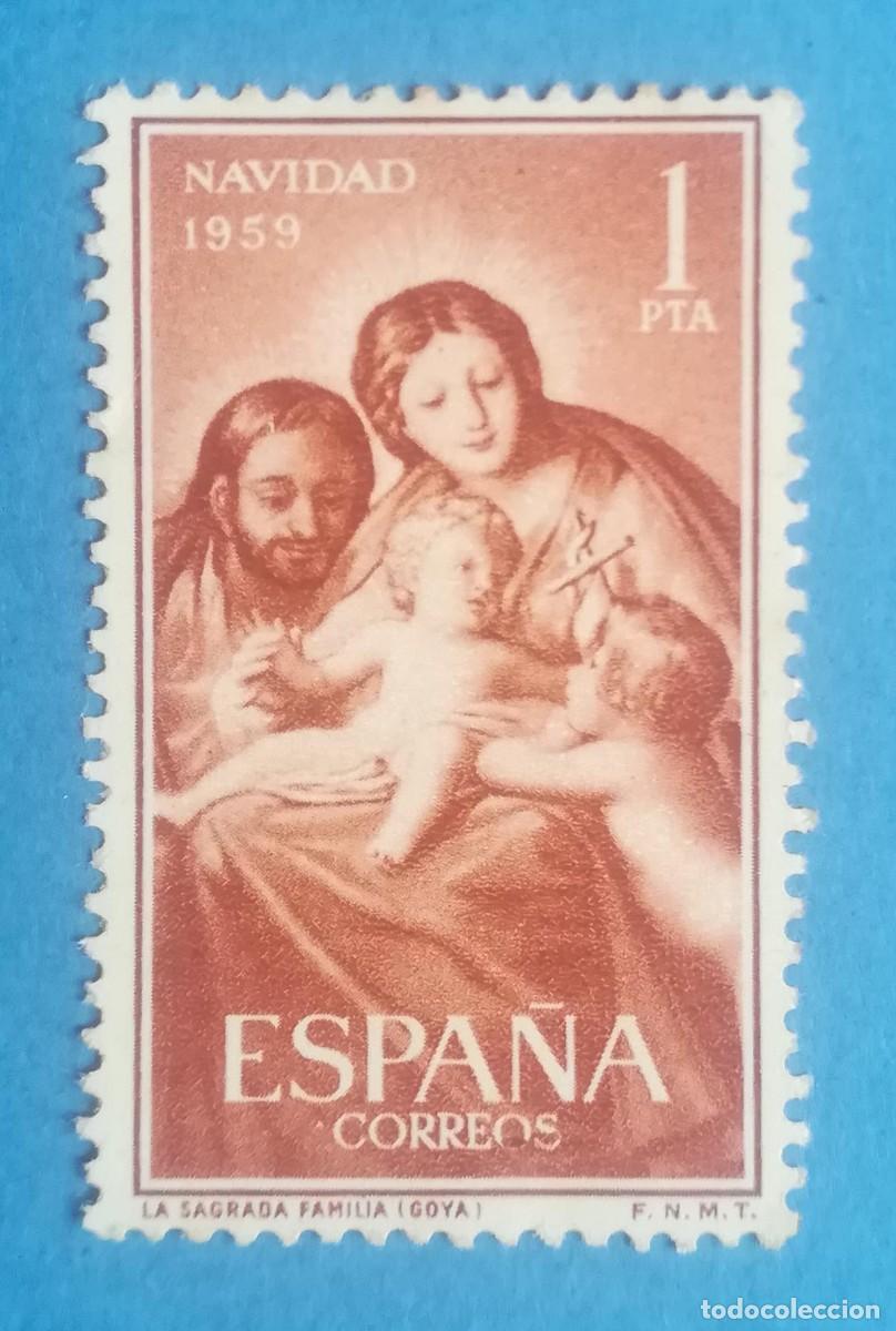 Sellos: Navidad 1959. La Sagrada Familia. Edifil 1253. Nuevo sin fijasellos.