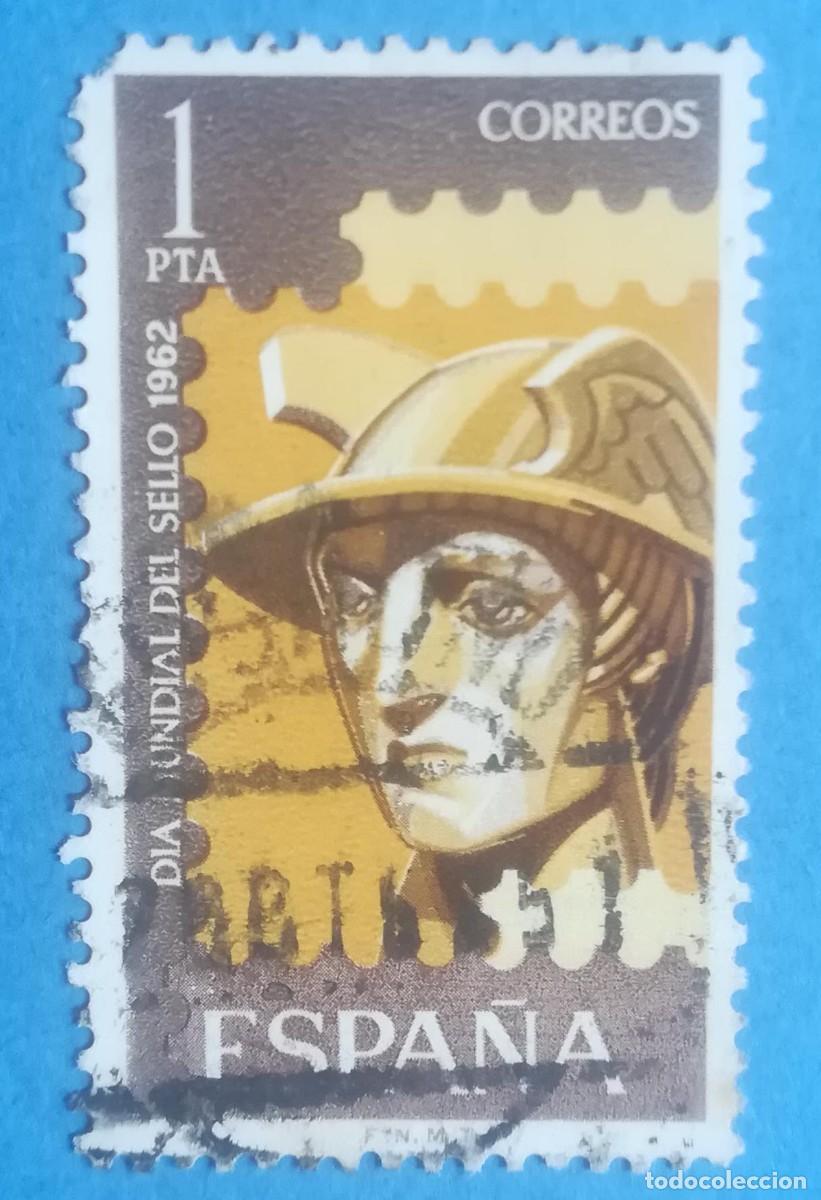 Sellos: D&iacute;a Mundial del Sello 1962. Edifil 1432. Usado, sin fijasellos.