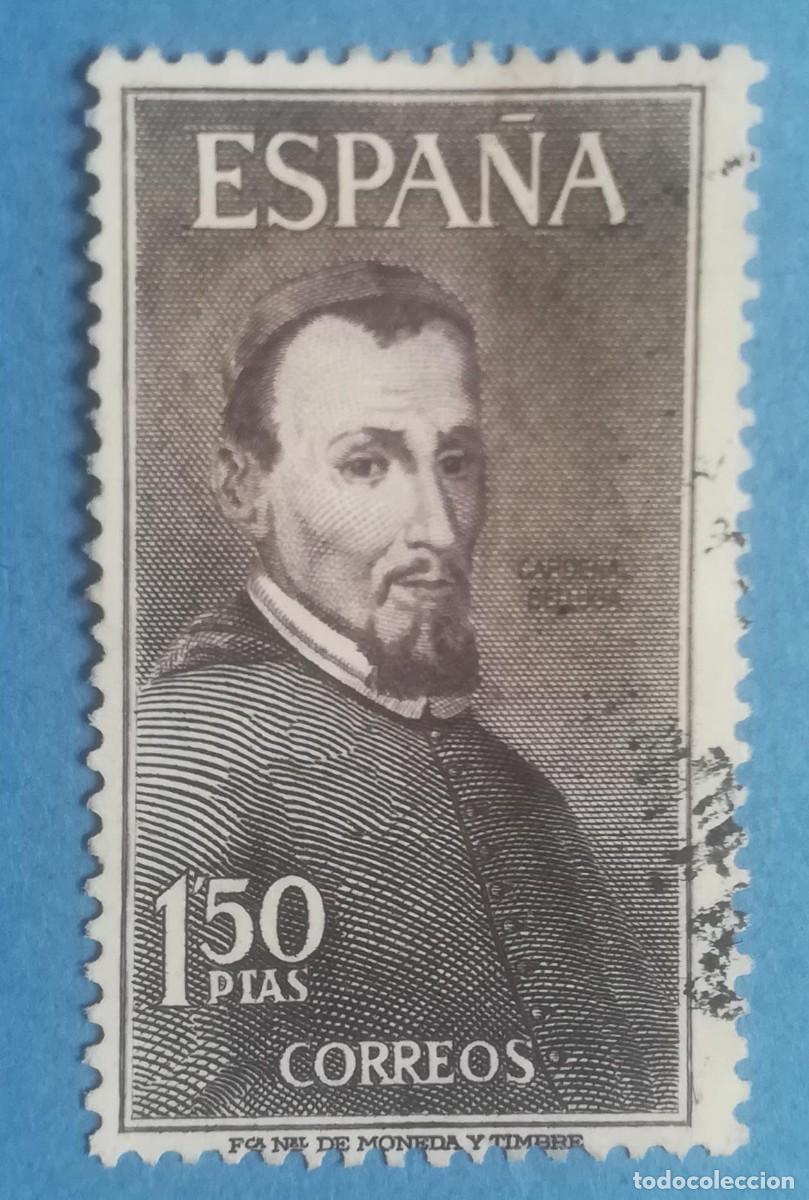 Sellos: Cardenal Belluga (Luis Antonio de Belluga y Moncada). Edifil 1537. Usado, sin fijasellos.