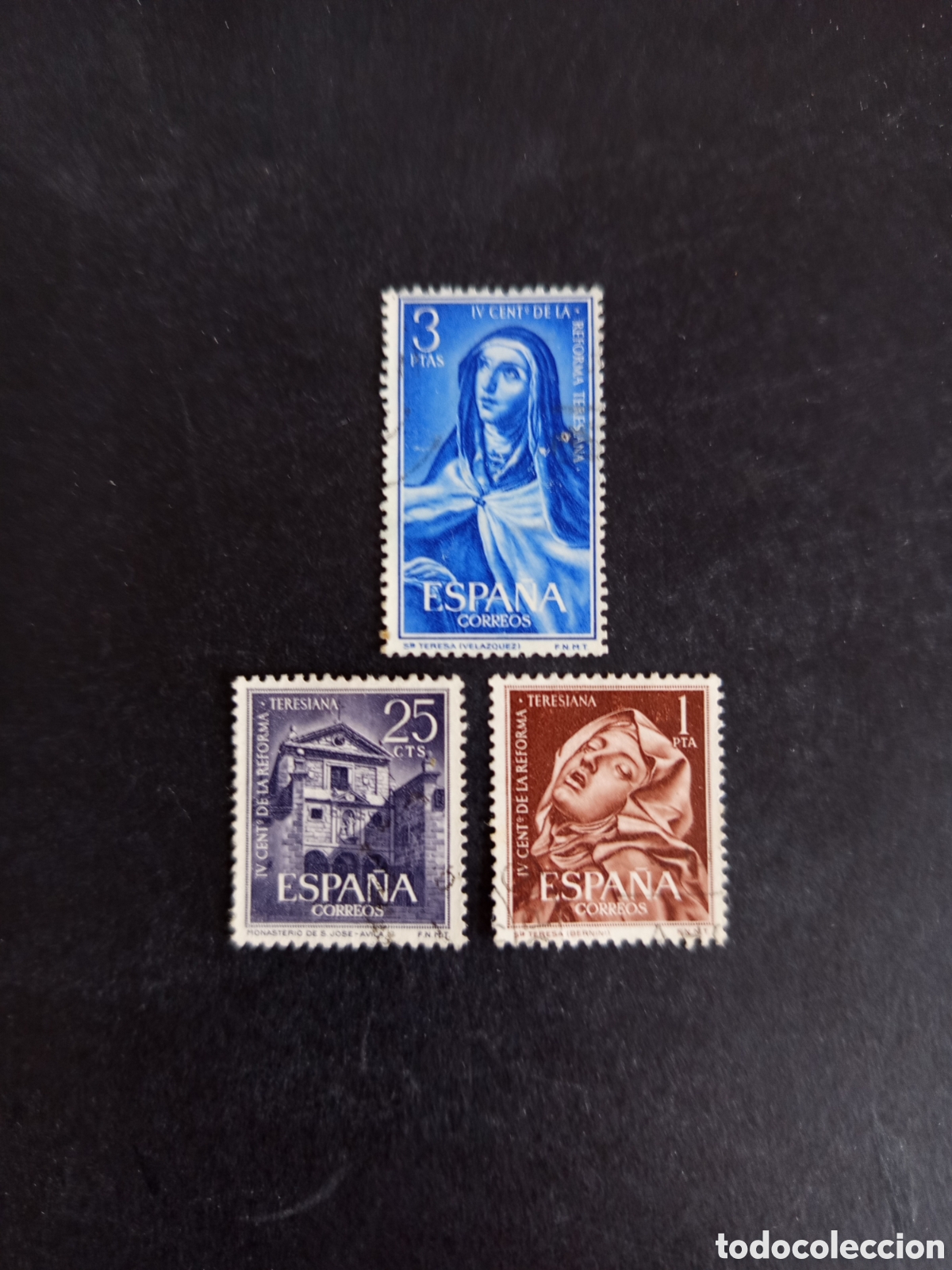 Sellos: Espa&ntilde;a, 1962. Santa Teresa de Jes&uacute;s. Edifil 1428/30. Pedido m&iacute;nimo 3 &euro;. Ver fotos