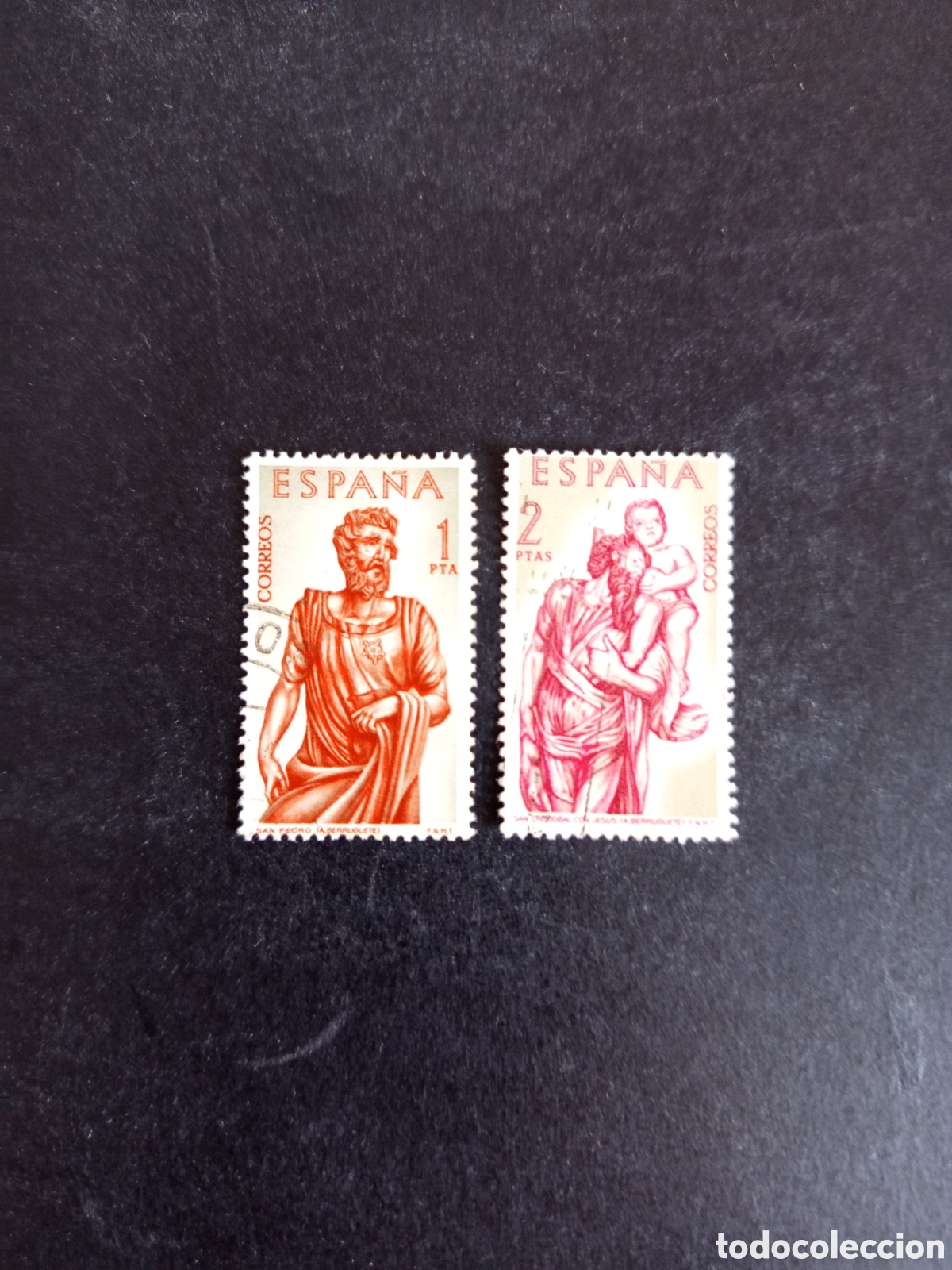 Sellos: Espa&ntilde;a, 1962. A. Berruguete . Escultor. Santos Pedro y Crist&oacute;bal.Edifil 1440/1. Pedido m&iacute;nimo 3 &euro;.