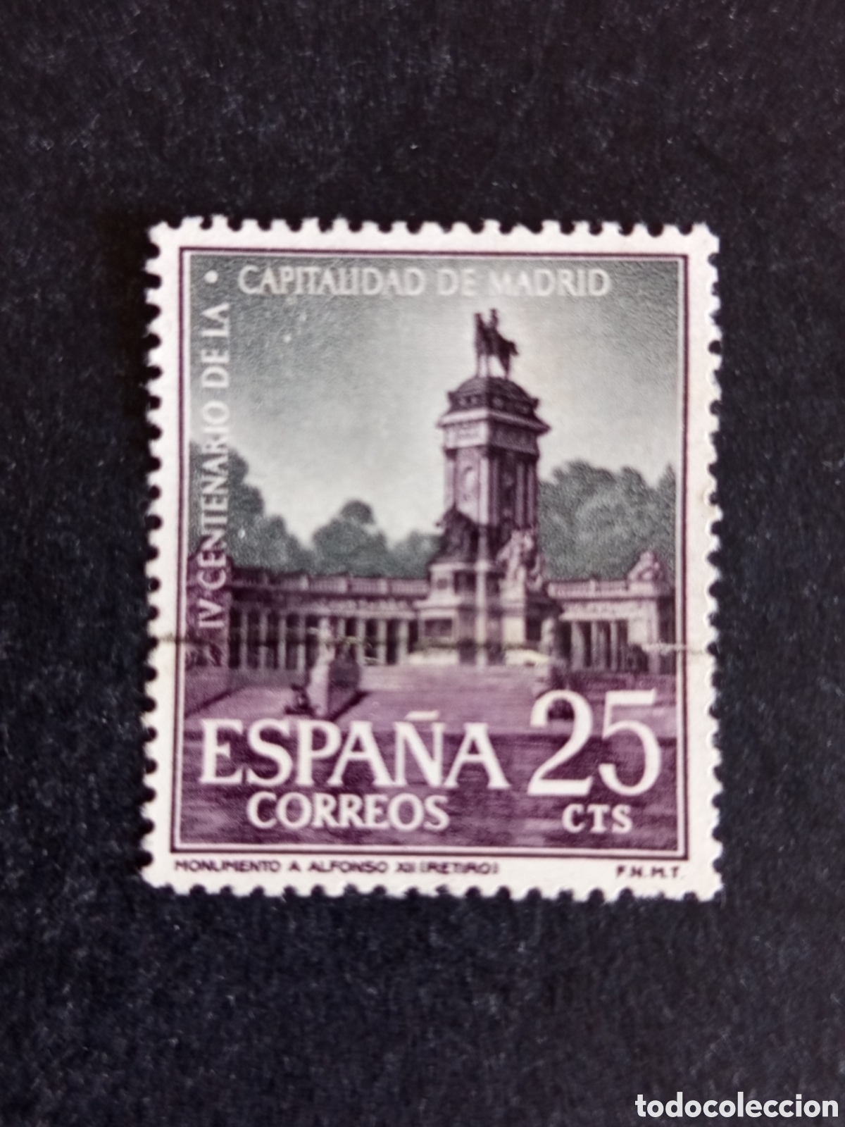 Sellos: Espa&ntilde;a, 1961. Monumento a Alfonso XII (Retiro, Madrid). Edifil 1388. Pedido m&iacute;nimo 3 &euro;. Ver fotos.