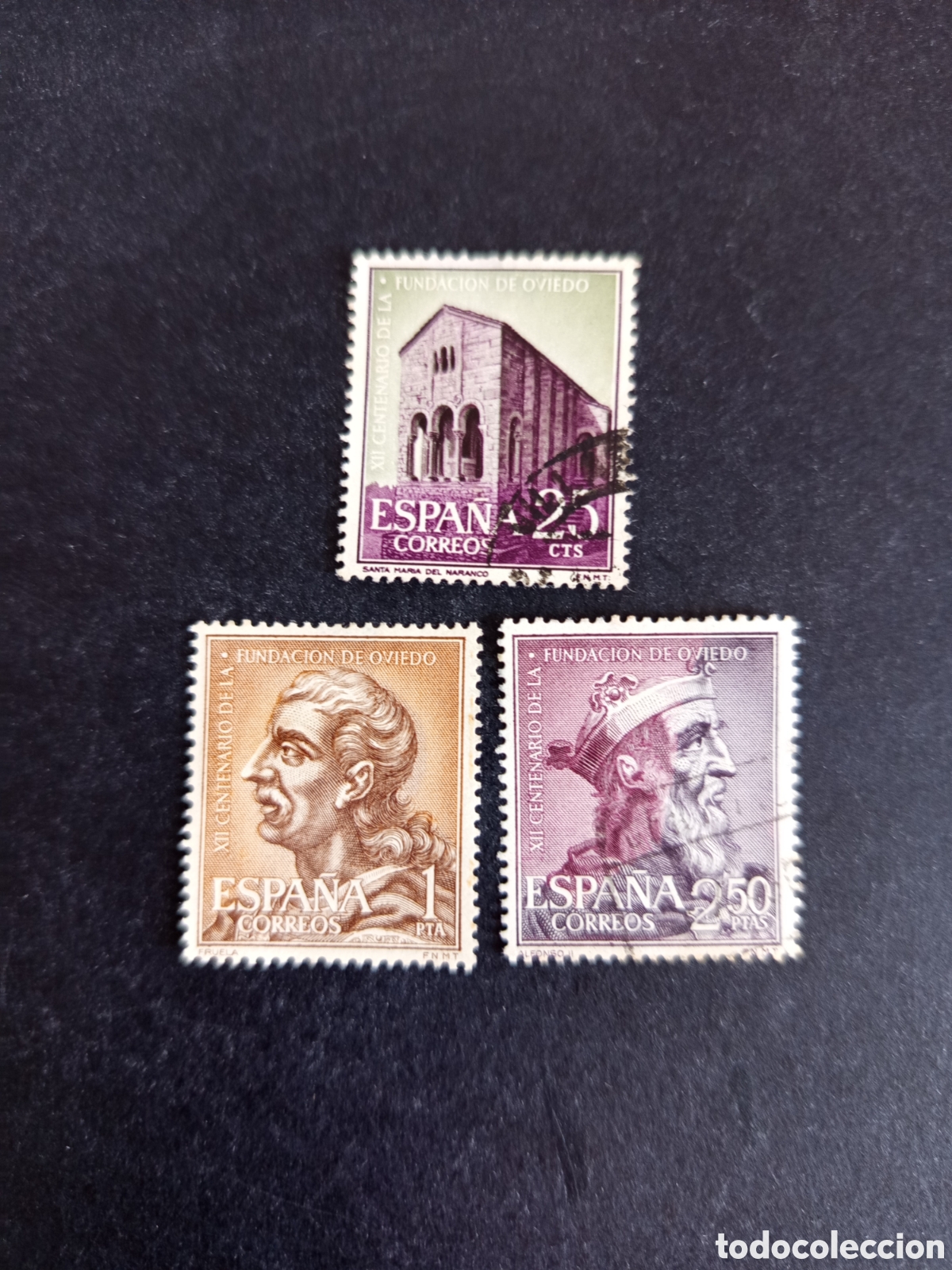 Sellos: Espa&ntilde;a, 1961. 1200 A&ntilde;os Fundaci&oacute;n de Oviedo. Edifil 1394/5 y 1397. Pedido m&iacute;nimo 3 &euro;. Ver fotos.