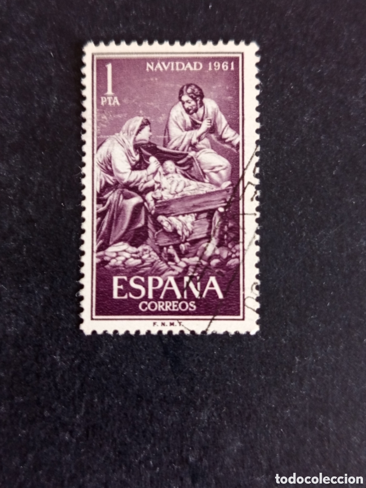 Sellos: Espa&ntilde;a, 1961. Navidad. Sagrada Familia (Jos&eacute; Gin&eacute;s). Edifil 1400. Pedido m&iacute;nimo 3 &euro;. Ver fotos.