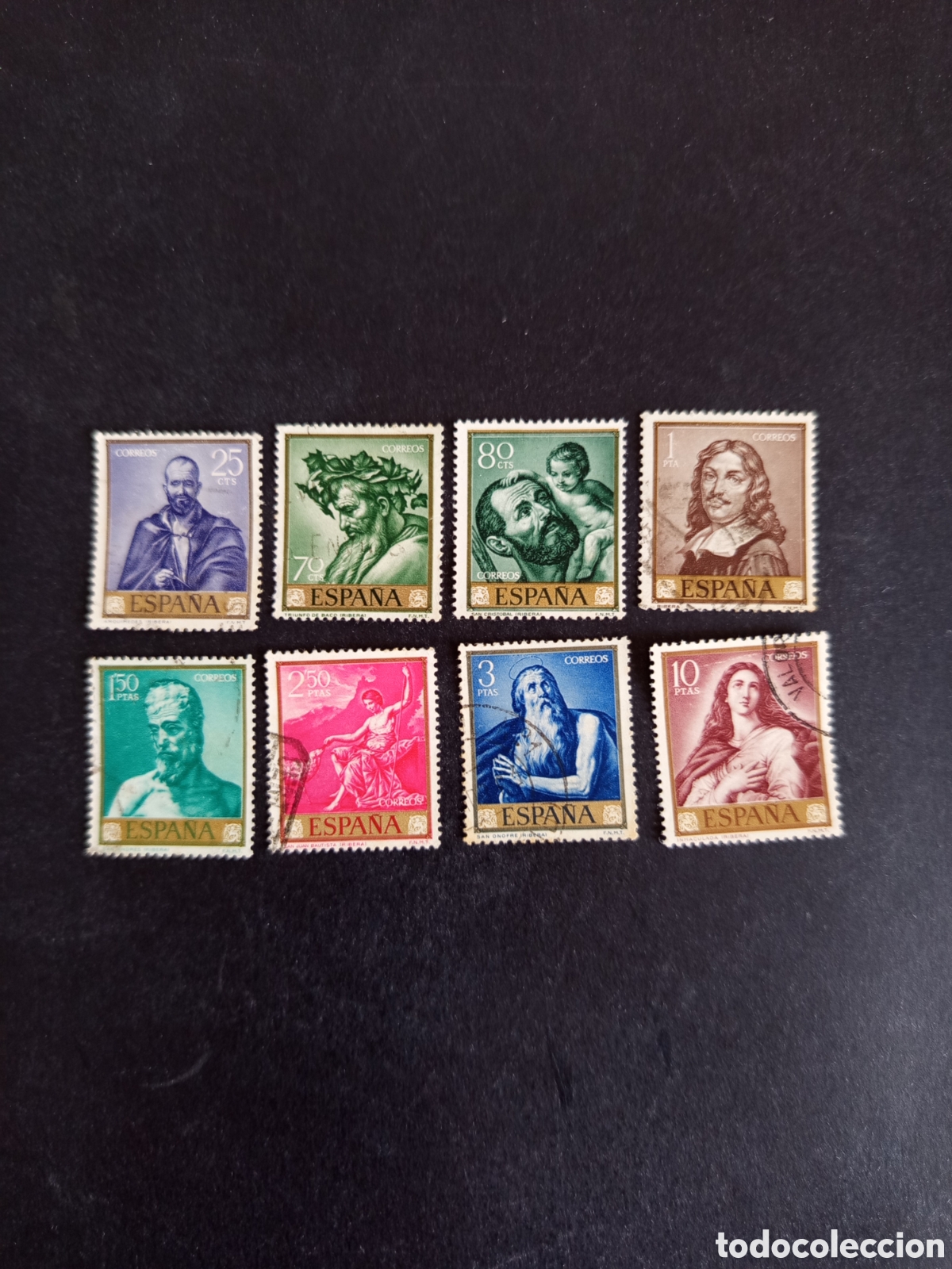 Sellos: Espa&ntilde;a, 1963. D&iacute;a del Sello. Jos&eacute; Ribera (El Espa&ntilde;oleto). Edifil 1498; 1500/5 y1507.Pedido m&iacute;nimo 3&euro;