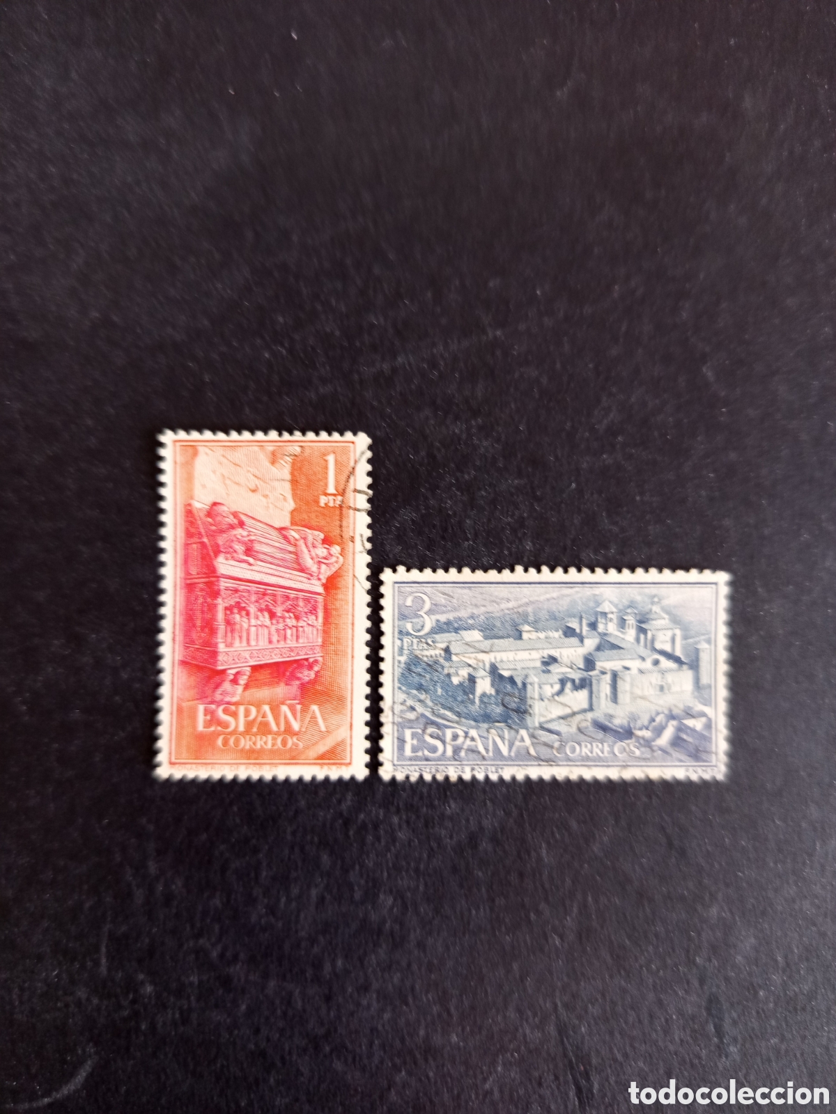 Sellos: Espa&ntilde;a, 1963. Monasterio de Sta. Mar&iacute;a de Poblet. Edifil 1495/6. Pedido m&iacute;nimo 3 &euro;. Ver fotos.