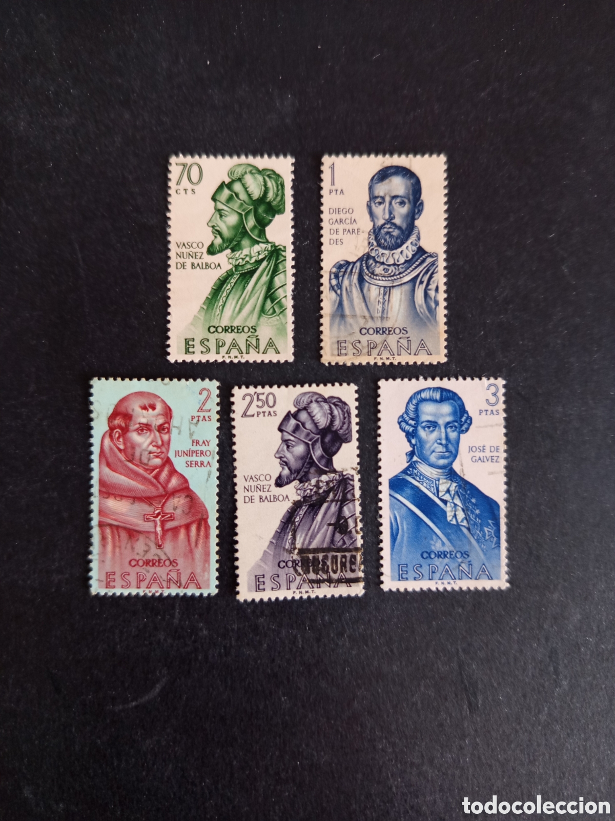 Sellos: Espa&ntilde;a, 1963. Forjadores de Am&eacute;rica. Edifil 1527; 1529/32. Pedido m&iacute;nimo 3 &euro;. Ver fotos.
