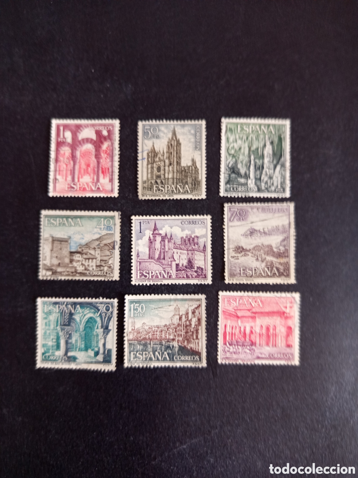 Sellos: Espa&ntilde;a, 1964. Paisajes y monumentos. Edifil 1541/44 y 1546/50. Pedido m&iacute;nimo 3 &euro;. Ver fotos.