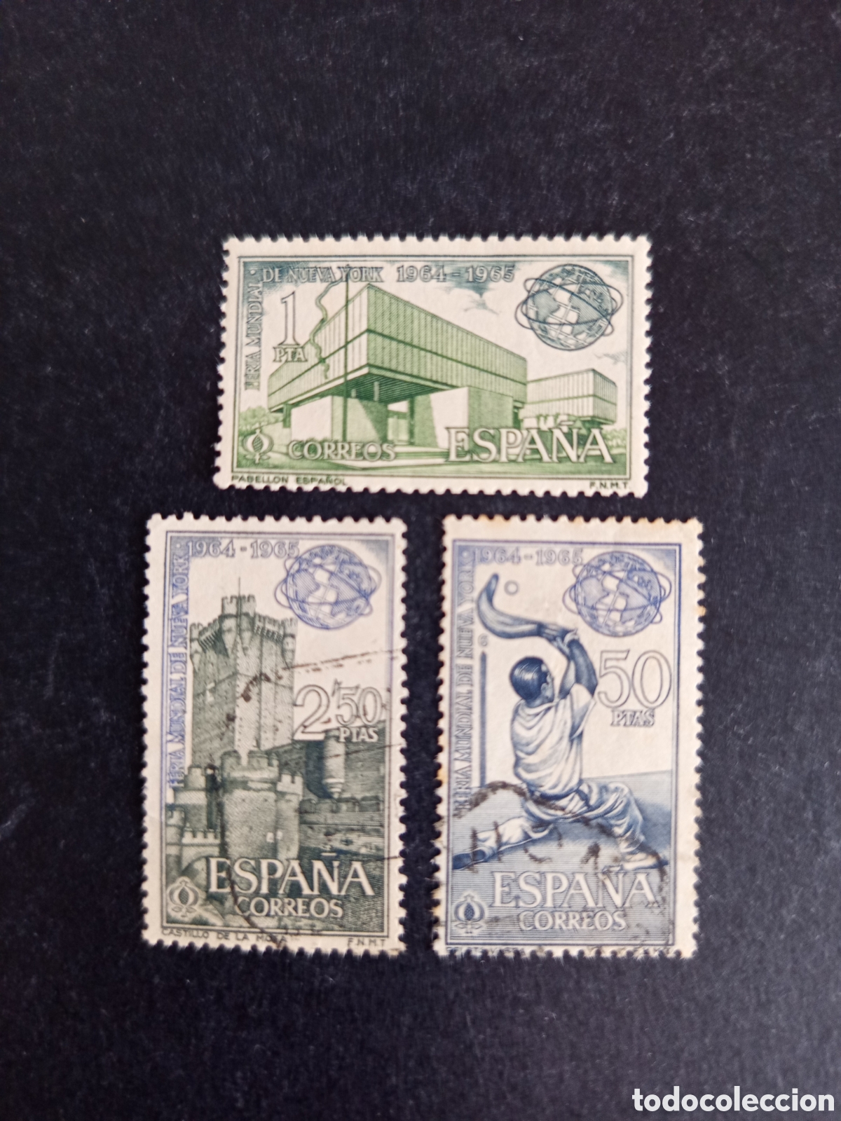 Sellos: Espa&ntilde;a, 1964. Feria Mundial Nueva York. Edifil 1590/1592 y 1594. Pedido m&iacute;nimo 3 &euro;. Ver fotos.