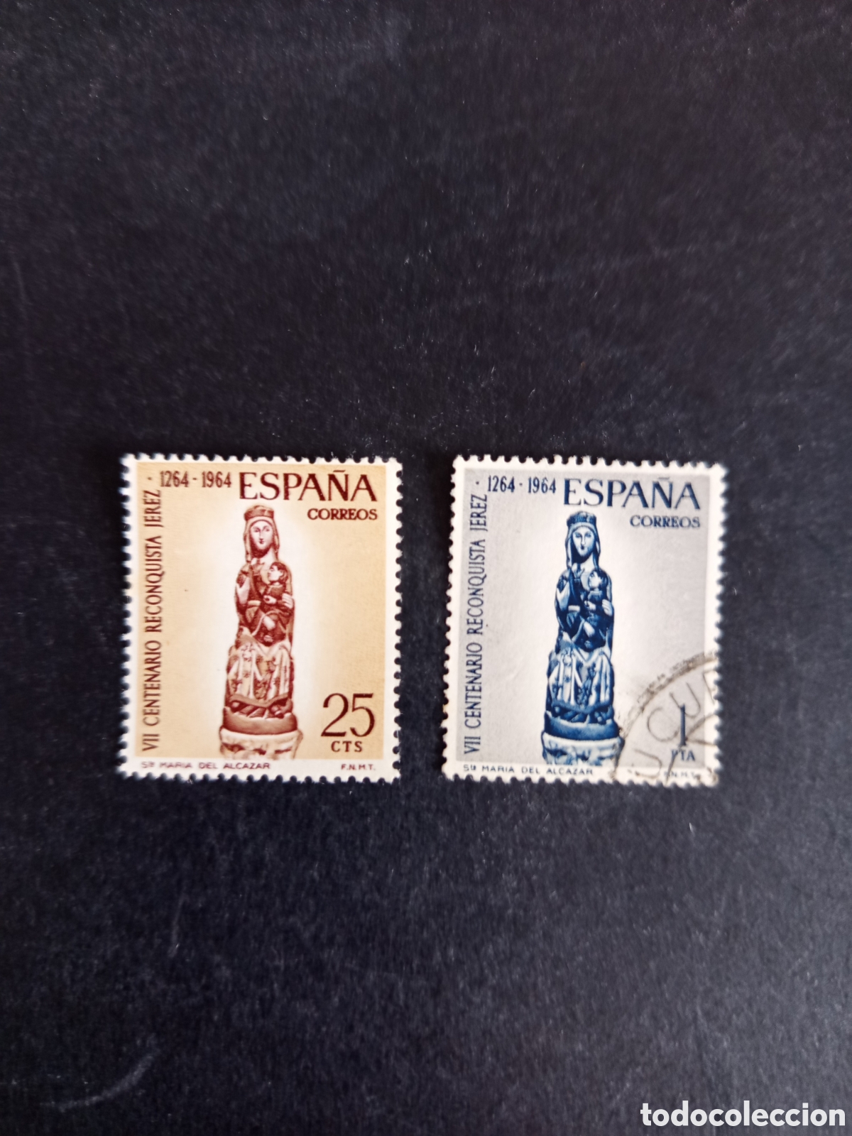 Sellos: Espa&ntilde;a, 1964. Virgen del Alc&aacute;zar. Jerez. Edifil 1615/6. Pedido m&iacute;nimo 3 &euro;. Ver fotos.
